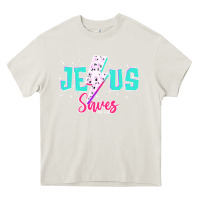 Cream jesus saves Heavy Core Tee - JahusDesignShop