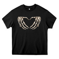 Black skeleton heart Heavy Core Tee - MaliasSmallBusiness