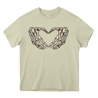 Mossy skeleton heart Heavy Core Tee - MaliasSmallBusiness