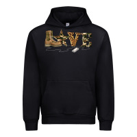 Black camouflage military boots love Urban Hoodie - Artiststas