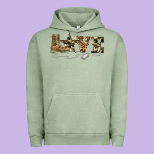 Camouflage Military Boots Love Urban Hoodie Designed By Artiststas