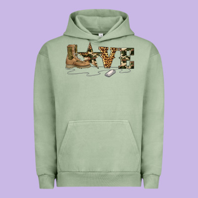 Camouflage Military Boots Love Urban Hoodie Designed By Artiststas