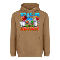 Toasted Coconut 1st Grade Level Unlocked Heavyweight Hoodie - CowhideDigitalArt