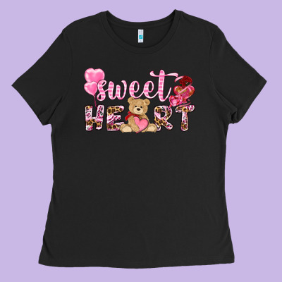 Sweetheart With Bear Ladies Tee Designed By Nancycooperartshop