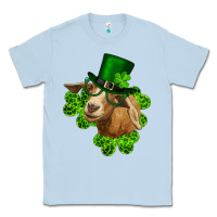 Dusty Blue st. patrick's day goat clovers and leprechaun hat Classic Tee - RanaPortraitStore