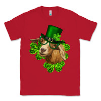Red st. patrick's day goat clovers and leprechaun hat Classic Tee - RanaPortraitStore