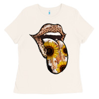 Bone Leopard Sunflower Tongue Ladies Tee - Jasminsmagicworld