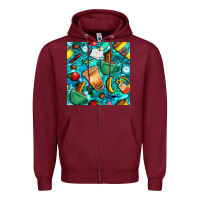 Burgundy school boy coffe cup with camouflage seamless pattern bbs Zipper Hoodie - BundleAndBundleShop