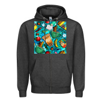 Charcoal Heather school boy coffe cup with camouflage seamless pattern bbs Zipper Hoodie - BundleAndBundleShop