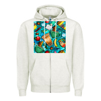 Oatmeal Heather school boy coffe cup with camouflage seamless pattern bbs Zipper Hoodie - BundleAndBundleShop