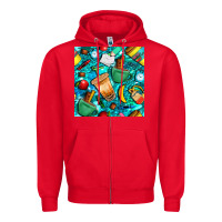 Red school boy coffe cup with camouflage seamless pattern bbs Zipper Hoodie - BundleAndBundleShop