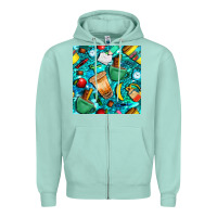 Seafoam school boy coffe cup with camouflage seamless pattern bbs Zipper Hoodie - BundleAndBundleShop