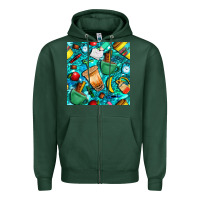 Sports Green school boy coffe cup with camouflage seamless pattern bbs Zipper Hoodie - BundleAndBundleShop