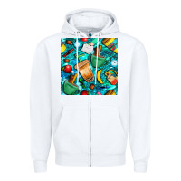 White school boy coffe cup with camouflage seamless pattern bbs Zipper Hoodie - BundleAndBundleShop