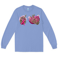 Colony Blue Breast Cancer skeleton hands Long Sleeve Tee - NancyCooperArtShop