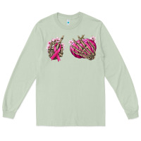 Matcha Breast Cancer skeleton hands Long Sleeve Tee - NancyCooperArtShop