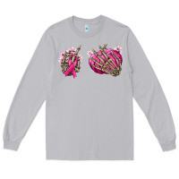 Moon Dust Breast Cancer skeleton hands Long Sleeve Tee - NancyCooperArtShop