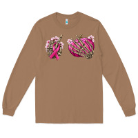 Toasted Coconut Breast Cancer skeleton hands Long Sleeve Tee - NancyCooperArtShop