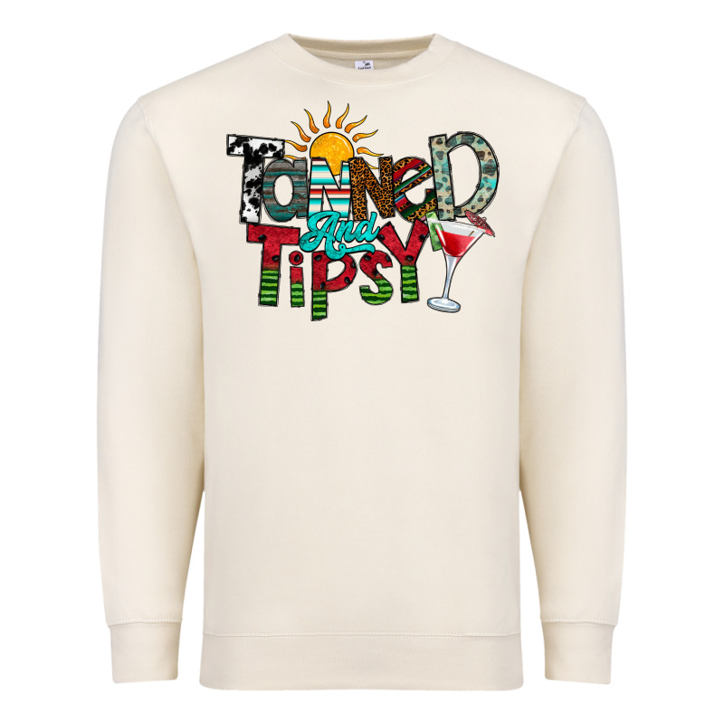 Tanned And Tipsy Premium Sweatshirt by CowhideDigitalArt | Teevron