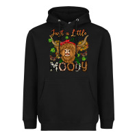 Black Just a Little Moody Heavyweight Hoodie - CowhideDigitalArt