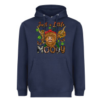 Navy Just a Little Moody Heavyweight Hoodie - CowhideDigitalArt