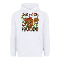 White Just a Little Moody Heavyweight Hoodie - CowhideDigitalArt