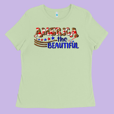 America The Beautiful Ladies Tee Designed By Nancycooperartshop