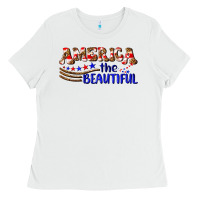 White America the beautiful Ladies Tee - NancyCooperArtShop