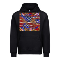 Black American flag and star leopard Urban Hoodie - Artiststas