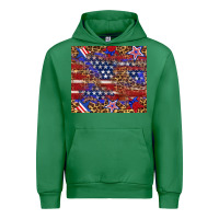 Emerald American flag and star leopard Urban Hoodie - Artiststas