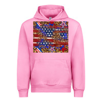 Fuchsia Pink American flag and star leopard Urban Hoodie - Artiststas