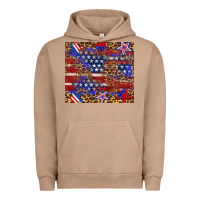 Pigment Burro American flag and star leopard Urban Hoodie - Artiststas