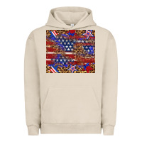 Pigment French Oak American flag and star leopard Urban Hoodie - Artiststas