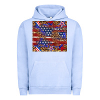 Pigment Grape Ice American flag and star leopard Urban Hoodie - Artiststas