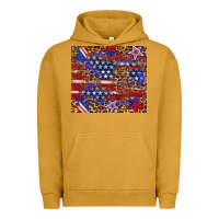 Pigment Peanut Butter American flag and star leopard Urban Hoodie - Artiststas
