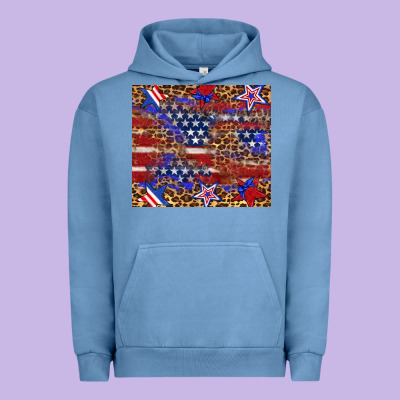 American Flag And Star Leopard Urban Hoodie Designed By Artiststas