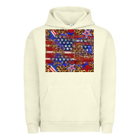 Pigment Pistachio American flag and star leopard Urban Hoodie - Artiststas