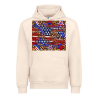 Sandshell American flag and star leopard Urban Hoodie - Artiststas