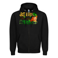 Black Just a girl who loves St. Patrick's Day Zipper Hoodie - FaDigitalArtStudio