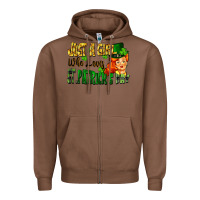 Chestnut Just a girl who loves St. Patrick's Day Zipper Hoodie - FaDigitalArtStudio