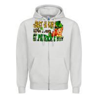 Dove Grey Just a girl who loves St. Patrick's Day Zipper Hoodie - FaDigitalArtStudio