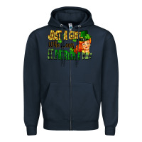 Navy Just a girl who loves St. Patrick's Day Zipper Hoodie - FaDigitalArtStudio