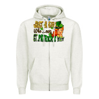 Oatmeal Heather Just a girl who loves St. Patrick's Day Zipper Hoodie - FaDigitalArtStudio