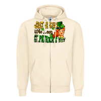 Sandshell Just a girl who loves St. Patrick's Day Zipper Hoodie - FaDigitalArtStudio