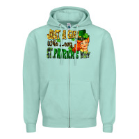 Seafoam Just a girl who loves St. Patrick's Day Zipper Hoodie - FaDigitalArtStudio