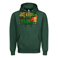 Sports Green Just a girl who loves St. Patrick's Day Zipper Hoodie - FaDigitalArtStudio