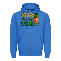 True Royal Just a girl who loves St. Patrick's Day Zipper Hoodie - FaDigitalArtStudio