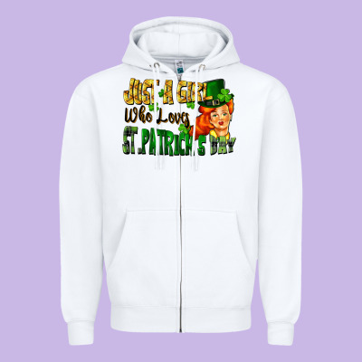 Just A Girl Who Loves St. Patrick's Day Zipper Hoodie Designed By Fadigitalartstudio