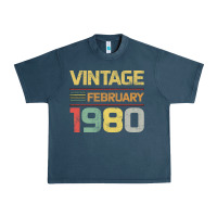 Midnight Navy Born in 1980 Vintage February Urban Heavy Tee - Bettercallsaul