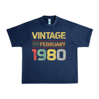 Navy Born in 1980 Vintage February Urban Heavy Tee - Bettercallsaul